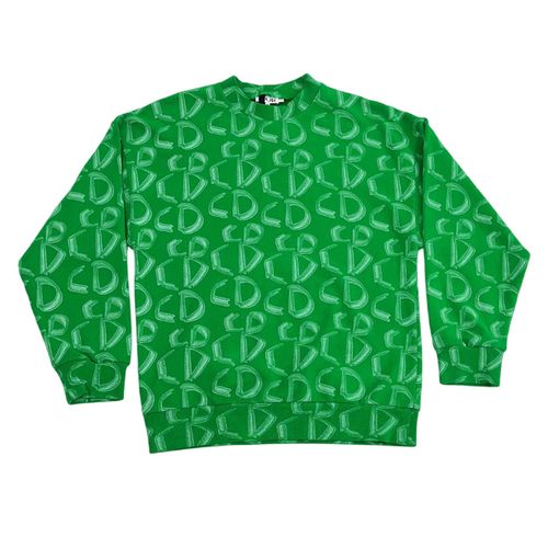 Áo Nỉ Sweater Nữ Dior Green With Letter Detail Printed 3WBM23SWEF/400 Màu Xanh Lá-1