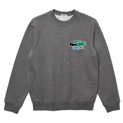 Áo Nỉ Unisex Lacoste Crew Neck Organic Cotton Sweatshirt SH9882-1VQ Màu Xám Size S