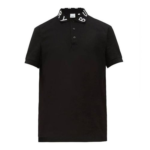 Áo Polo Nam Burberry Ryland Logo Collar Short Sleeve Polo In Black Màu Đen Size S