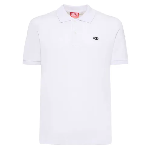 Áo Polo Nam Diesel White With Black Logo A03820 0AIJR 100 Màu Trắng