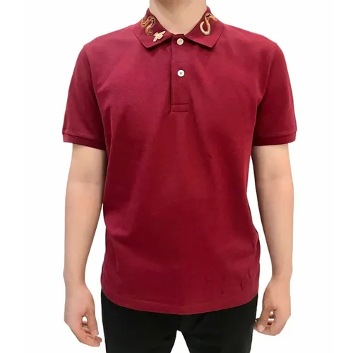 Áo Polo Nam Gucci Coral Snake Embroidered Regular Fit Polo Shirt 408323 Màu Đỏ Size L - Thời trang - Vua Hàng Hiệu