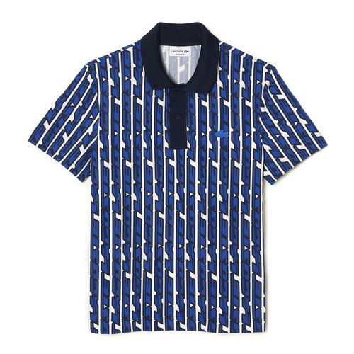 Áo Polo Nam Lacoste Active Men's Regular Fit Printed Black Polo Shirt PH5655 ANY Màu Xanh Blue Size 3