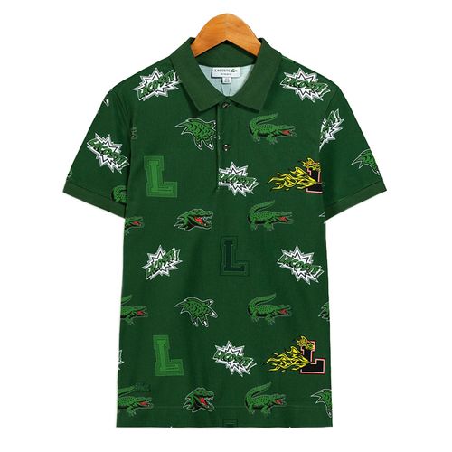 Áo Polo Nam Lacoste Holiday Regular Fit Crocodile Print Green PH1464 PZ1 Màu Xanh Lá Size 4