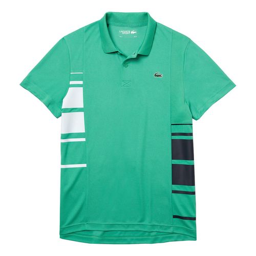 Áo Polo Nam Lacoste Lines Short Sleeve Polo Shirt DH0866 Màu Xanh Green Size 4-1