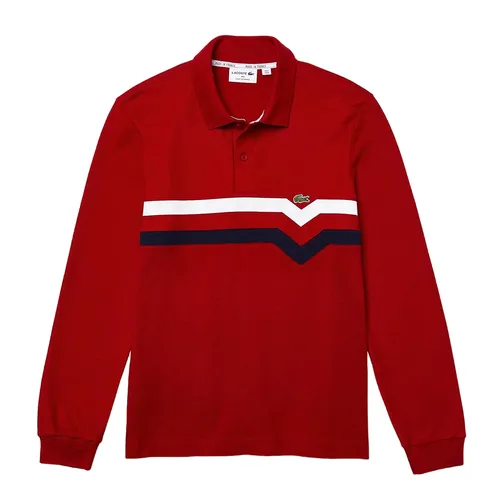 Áo Polo Dài Tay Nam Lacoste Men's Made In France Regular Fit Polo PH7961 - VLP Màu Đỏ Size 2