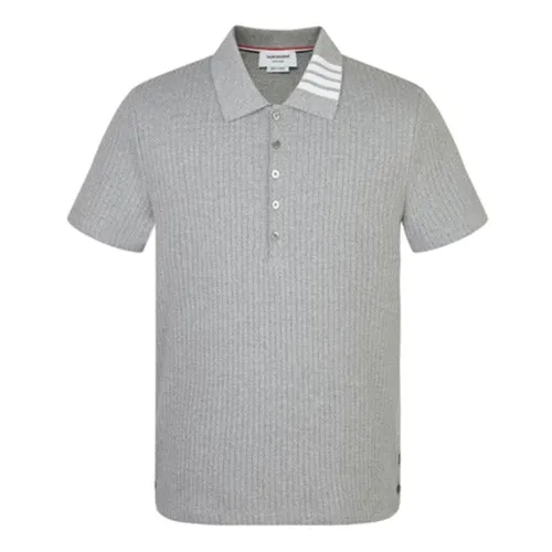 Áo Polo Nam Thom Browne Ribbed Short-Sleeve Polo Shirt Màu Xám Size 1 - Thời trang - Vua Hàng Hiệu