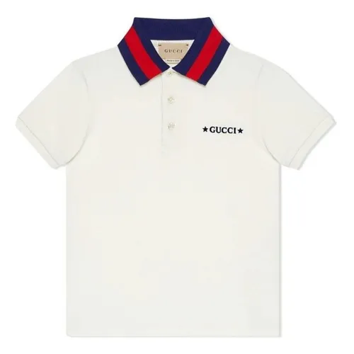 Áo Polo Nữ Gucci White Web Collar Logo Embroidered 693596 XJEH5 9791 Màu Trắng