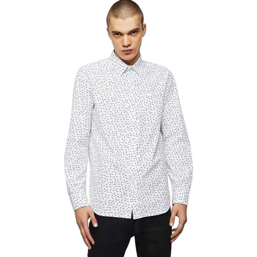 Thời trang Diesel Áo sơ mi - Áo Sơ Mi Dài Tay Nam Diesel Ven Nail Long Sleeve 00S010 – OLAVX Màu Trắng Size M - Vua Hàng Hiệu