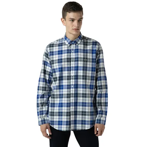 Áo Sơ Mi Dài Tay Nam Lacoste Erkek Regular Fit CH2202 - 02L Màu Xanh Xám Size 39