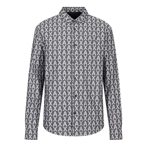 Áo Sơ Mi Nam Armani Exchange Cotton Jacquard All Over Logo Shirt 3RZCL5ZN1XZ185CP Màu Xám Trắng Size XS - Thời trang - Vua Hàng Hiệu