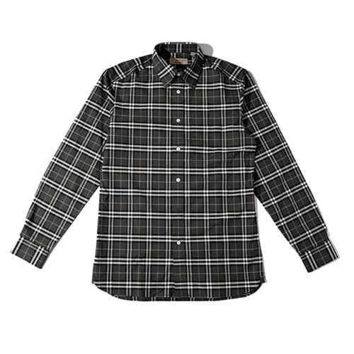 Thời trang - Áo Sơ Mi Nam Burberry Long Sleeve Check Cotton Shirt Màu Xám Đen - Vua Hàng Hiệu