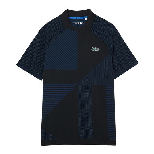 Áo Thun Nam Lacoste Sport Slim Fit Seamless Tennis T-Shirt DH9255 985 Màu Xanh/Đen Size S-1