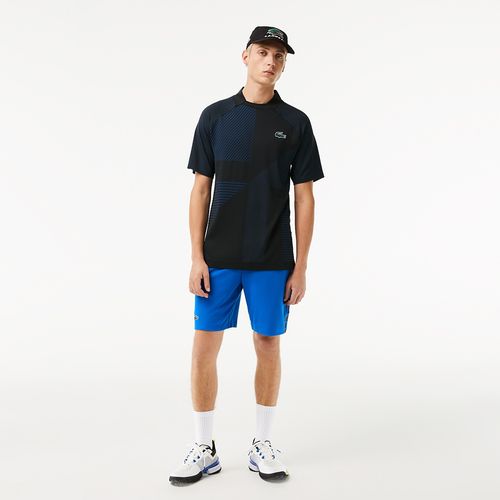 Áo Thun Nam Lacoste Sport Slim Fit Seamless Tennis T-Shirt DH9255 985 Màu Xanh/Đen Size S-4