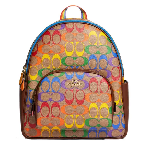 Túi xách Coach Balo - Balo Nữ Coach Court Backpack In Rainbow Signature Canvas CA140 Phối Màu - Vua Hàng Hiệu