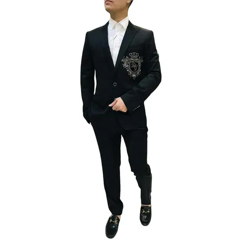 Dolce & Gabbana Bộ vest - Bộ Vest Nam Dolce & Gabbana D&G With Patch Suit Màu Đen Size 48 - Vua Hàng Hiệu
