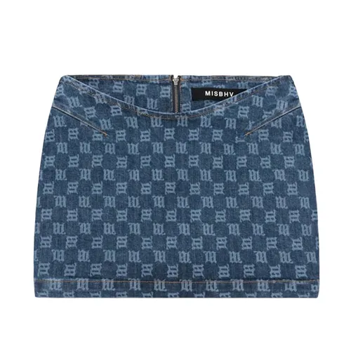 Thời trang - Chân Váy Nữ Misbhv Denim Logo Monogram 3022W866 Màu Xanh - Vua Hàng Hiệu