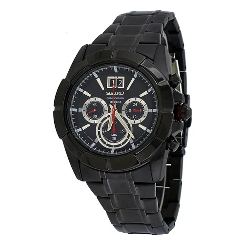 Đồng hồ - Đồng Hồ Nam Seiko Lord Quartz Black Dial Chronograph SPC103P1 Màu Đen - Vua Hàng Hiệu