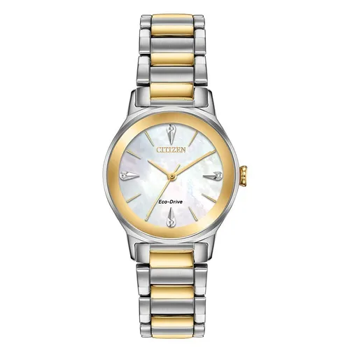 Đồng Hồ Nữ Citizen Eco Drive Watch EM0734-56D Màu Bạc - Vàng Gold 