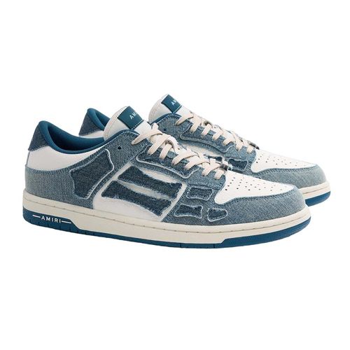 Giày Sneaker Nam Amiri Skel Top Low Denim Slate Blue PF23MFS007 533 Màu Xanh-1