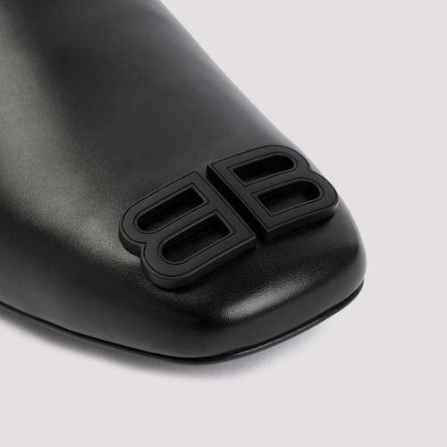 Giày Sục Nam Balenciaga Slipper Cosy Black Leather Logo BB 654644 WBB54 1000 Màu Đen-4