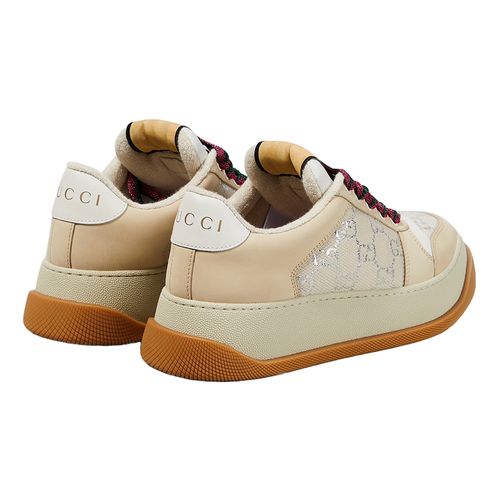 Giày Thể Thao Gucci Screener GG Leather-Trimmed Canvas Sneakers Màu Kem-7