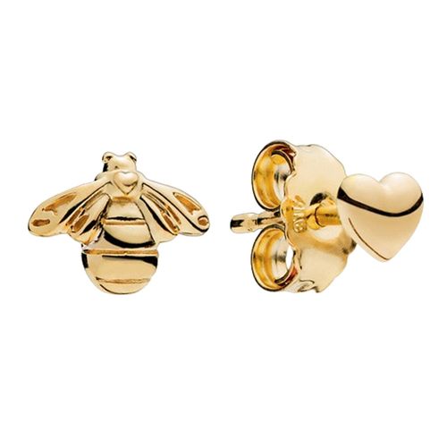 Khuyên Tai Nữ Pandora Heart And Bee Earrings 267071 Shine Màu Vàng