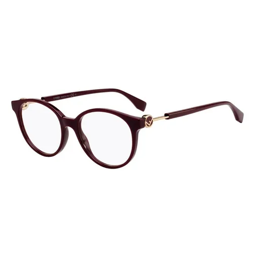 Kính mắt - Kính Mắt Cận Nữ Fendi Plum Round Women's Acetate Eyeglasses FF 0348 0T7 Màu Đỏ Mận - Vua Hàng Hiệu