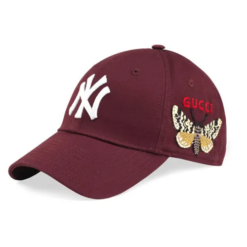 Mũ Gucci X NY Yankees Patch Baseball Cap Burgundy Màu Đỏ Đô - Mũ nón - Vua Hàng Hiệu