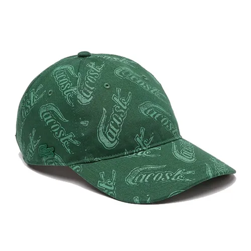 Mũ Lacoste Organic Cotton Vintage Print Cap RK6862 51 W1I Màu Xanh Lá