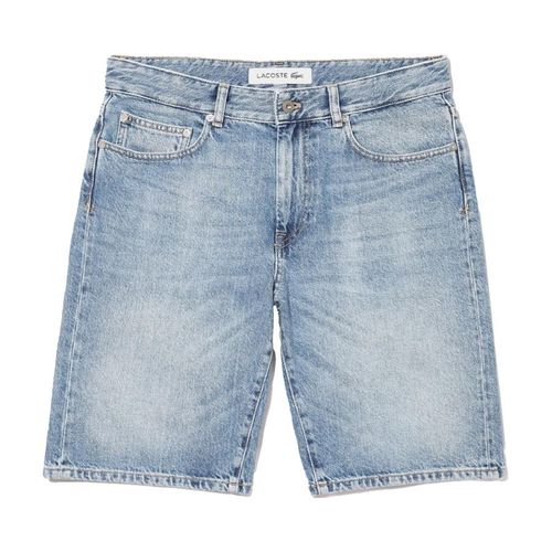 Quần Short Nam Lacoste Bermudas Slim Fit Jeans Cotton FH9722-MK9 Màu Xanh Denim Size 34