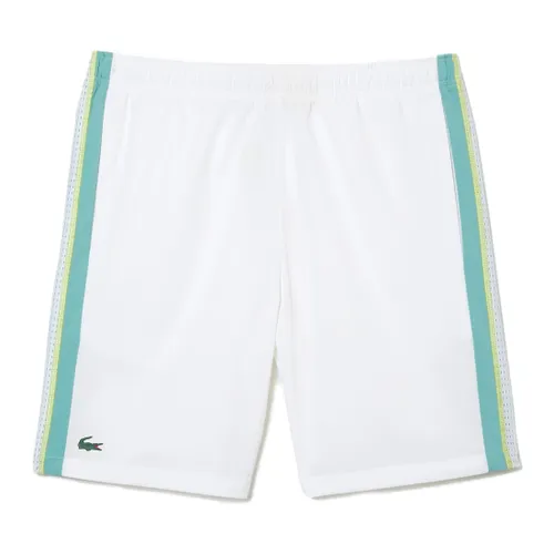 Quần Short Nam Lacoste Men's Recycled Polyester Tennis Shorts GH5201 - BH3 Màu Trắng Size 3