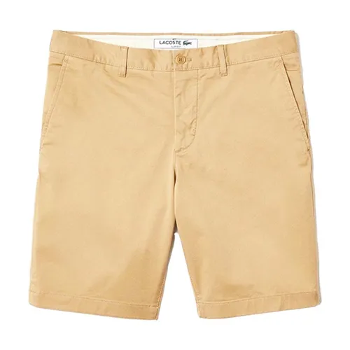 Quần Short Nam Lacoste Men's Slim Fit Stretch Cotton Bermuda FH2647-02S Màu Be Size 30 - Thời trang - Vua Hàng Hiệu
