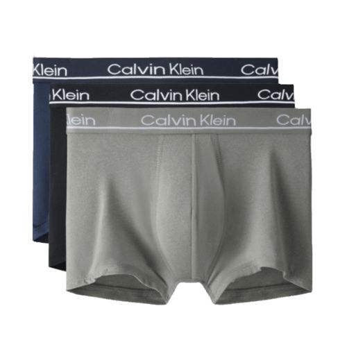 Set 3 Quần Lót Nam Calvin Klein CK Microfiber Boxer Briefs NB2443O 403 Màu Đen/Xám/Xanh