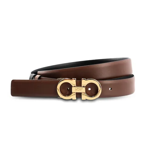 Thắt lưng Salvatore Ferragamo - Thắt Lưng Nữ Salvatore Ferragamo Brown Black Reversible Belt Hai Mặt Màu Nâu Đen Bản 2.5cm - Vua Hàng Hiệu