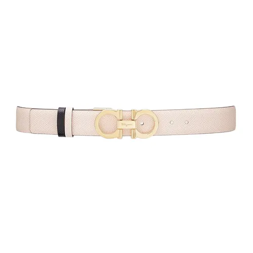 Thắt lưng Salvatore Ferragamo - Thắt Lưng Nữ Salvatore Ferragamo Pink Lemonade/Black Reversible Belt Hai Mặt Màu Đen Hồng Bản 2.5cm - Vua Hàng Hiệu