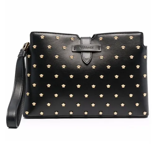 Túi xách - Túi Cầm Tay Nam Versace Medusa Motif Clutch Bag 1000730 DVTMED-1B00V Màu Đen - Vua Hàng Hiệu