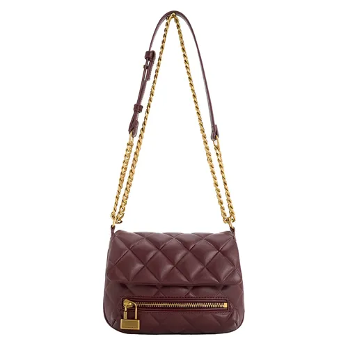 Túi Đeo Chéo Nữ Charles & Keith CNK Mini Swing Quilted Chain-Handle Bag 80271239 Màu Đỏ Burgundy