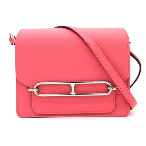 Túi Đeo Chéo Nữ Hermès Mini Roulis Bag Rose Azalee Pink Convertible Shoulder Crossbody Màu Hồng