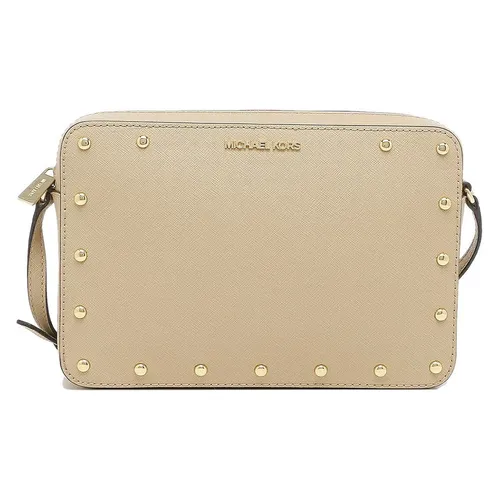 Túi Đeo Chéo Nữ Michael Kors MK Sandrine Studded Saffiano Leather Crossbody Bag Bisque 38S8CD1C3L Màu Be - Túi xách - Vua Hàng Hiệu