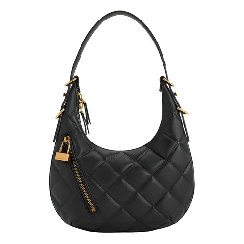 Túi Đeo Vai Nữ Charles & Keith CNK Swing Padlock Quilted Crescent Bag 40271240 Màu Đen