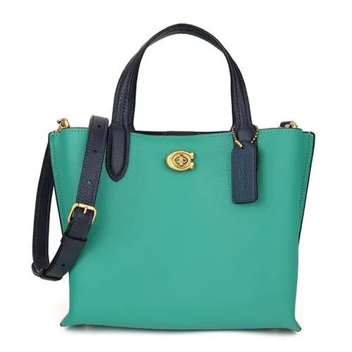 Túi Tote Nữ Coach Shoulder Bag Willow 2way Mini Bag Leather Bright Green Multi C8561 B4VJ7 Màu Xanh Lá