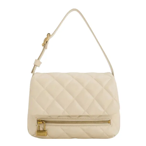 Túi Xách Nữ Charles & Keith CNK Swing Quilted Chain-Handle Bag 20271238 Màu Be