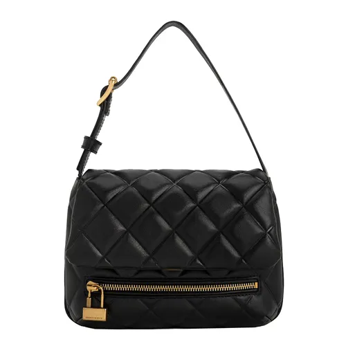 Túi Xách Nữ Charles & Keith CNK Swing Quilted Chain-Handle Bag 20271238 Màu Đen