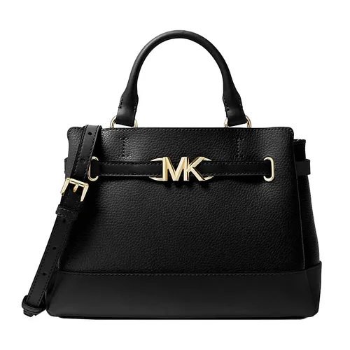 Túi Xách Tay Nữ Michael Kors MK Reed Small Pebbled Leather Belted Satchel Màu Đen