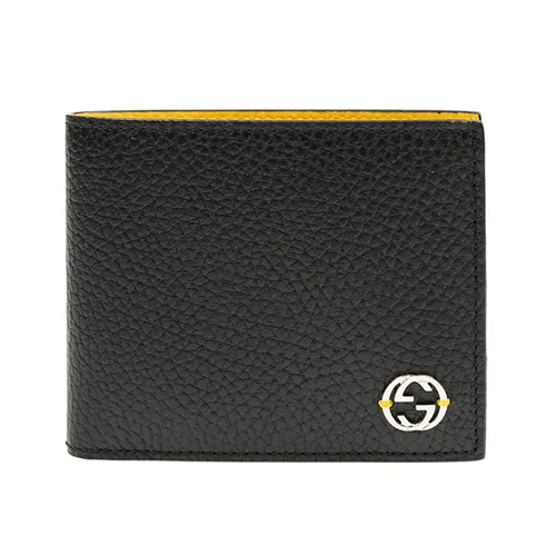 Túi xách Gucci Nam Ví - Ví Nam Gucci GG Interlocking Black Yellow 610464 CAO2N 1041 Màu Đen - Vua Hàng Hiệu