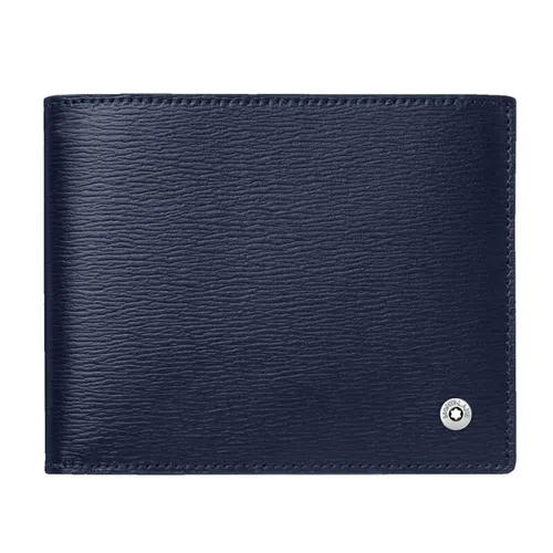 Túi xách Montblanc Nam Ví - Ví Nam MontbLanc 4810 Westside 8cc Wallet MB118656 Màu Xanh Navy - Vua Hàng Hiệu