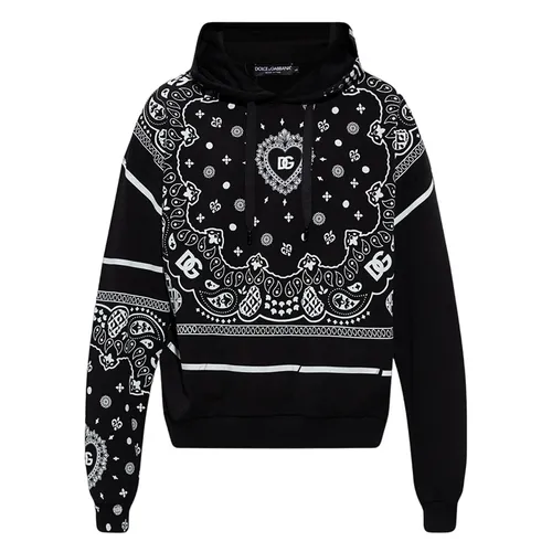 Dolce & Gabbana Áo Hoodie - Áo Hoodie Nam Dolce & Gabbana D&G Black Banada Jersey Printed G9XN7T G7C9Z S9000 Màu Đen - Vua Hàng Hiệu