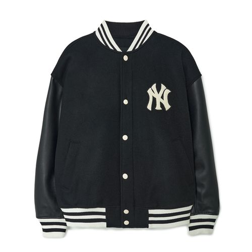Áo Bomber MLB Wool Basic Varsity Jacket New York Yankees 3AJPV0634-50BKL Màu Đen