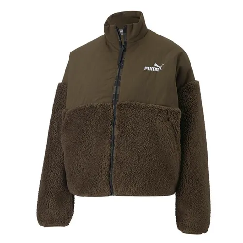 Thời trang Puma Áo khoác - Áo Khoác Lông Nữ Puma Sherpa 672290-62 Màu Xanh Olive Size S - Vua Hàng Hiệu