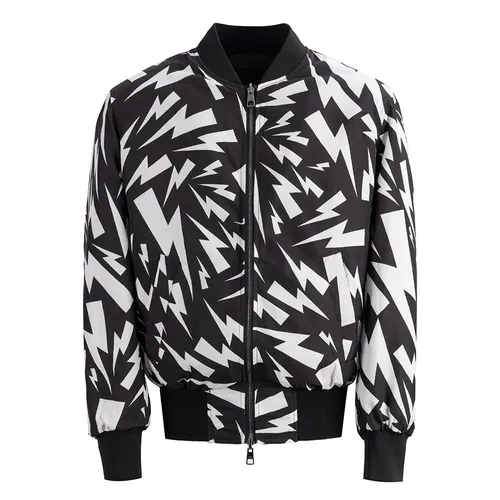 Neil Barrett Áo khoác - Áo Khoác Nam Neil Barrett Reversible Bomber Jacket PBSP036RS Màu Đen Trắng Size S - Vua Hàng Hiệu